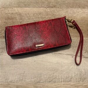 Red Snakeskin Wristlet Wallet